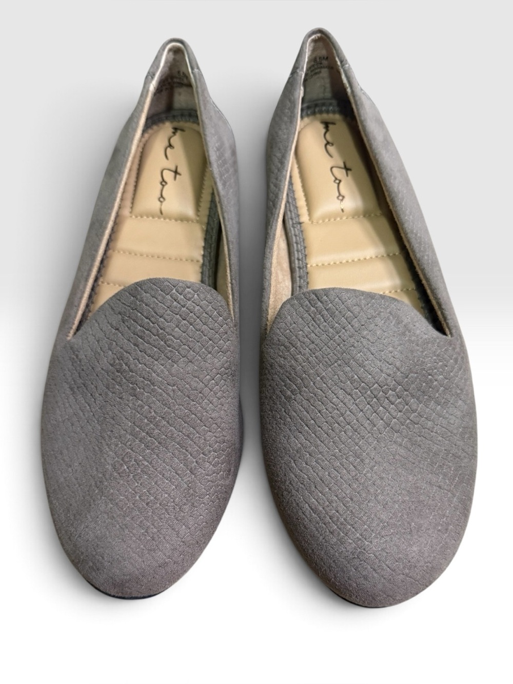 Me Too Yazi Taupe Snakeskin Embossed Loafer Flats Women’s 6.5